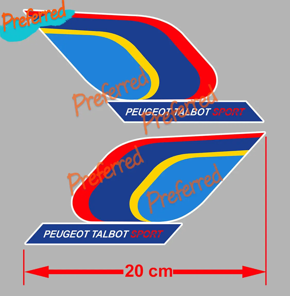 High Quality Decal Strips for Peugeot 205 Sport Gti Grille 21cmx4,5cm Ba224 Car Sticker Vinyl Waterproof PVC