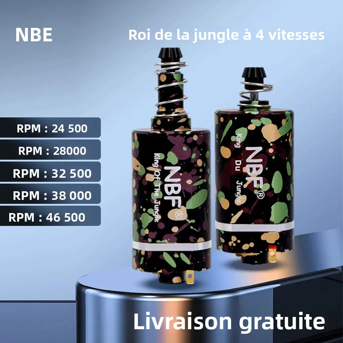 Moteur AEG Brushless NBF Wholesale 480 à Quatre Vitesses pour Boîtes de Vitesses d'Airsoft Modèles M16/M4/MP5/G3/P90 V2 V3