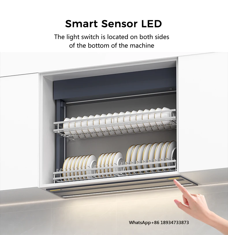Kitchen Cabinet Lift System Pull Down Dish Rack Intelligent Vertical Wire Lift Basket Elevator Dishwasher
