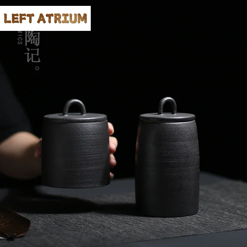 Stoneware Tea Tins Porcelain Sealed Jar Household Large and Small Size Japanese Style Tea Container Tea Box Tea Jar Tea Storage