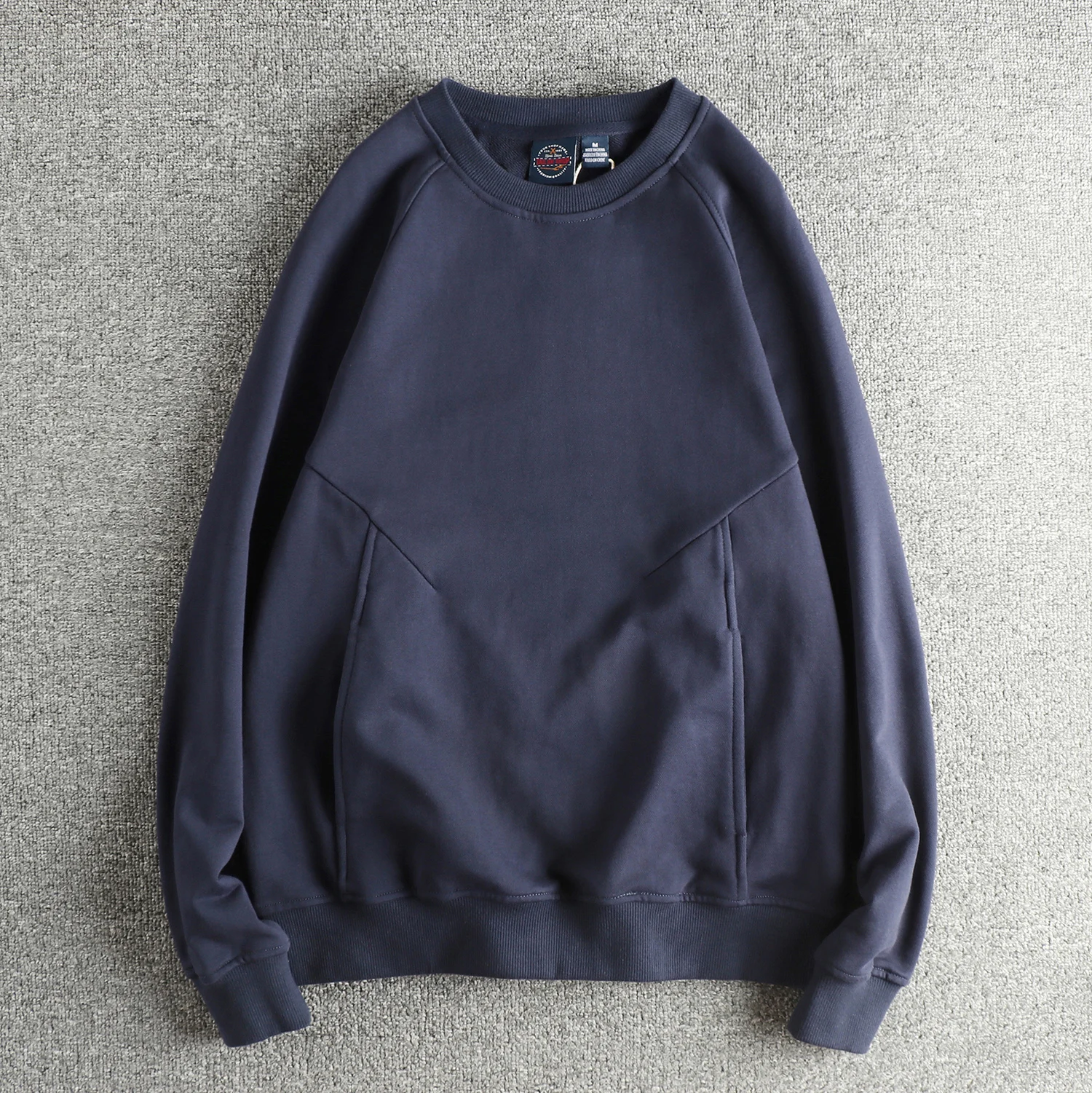 

High-Grammage Cotton Fleece Sweatshirt Comfortable round Neck Long Sleeve Overhead Men's Fashion Loose Fit Autumn Winter
