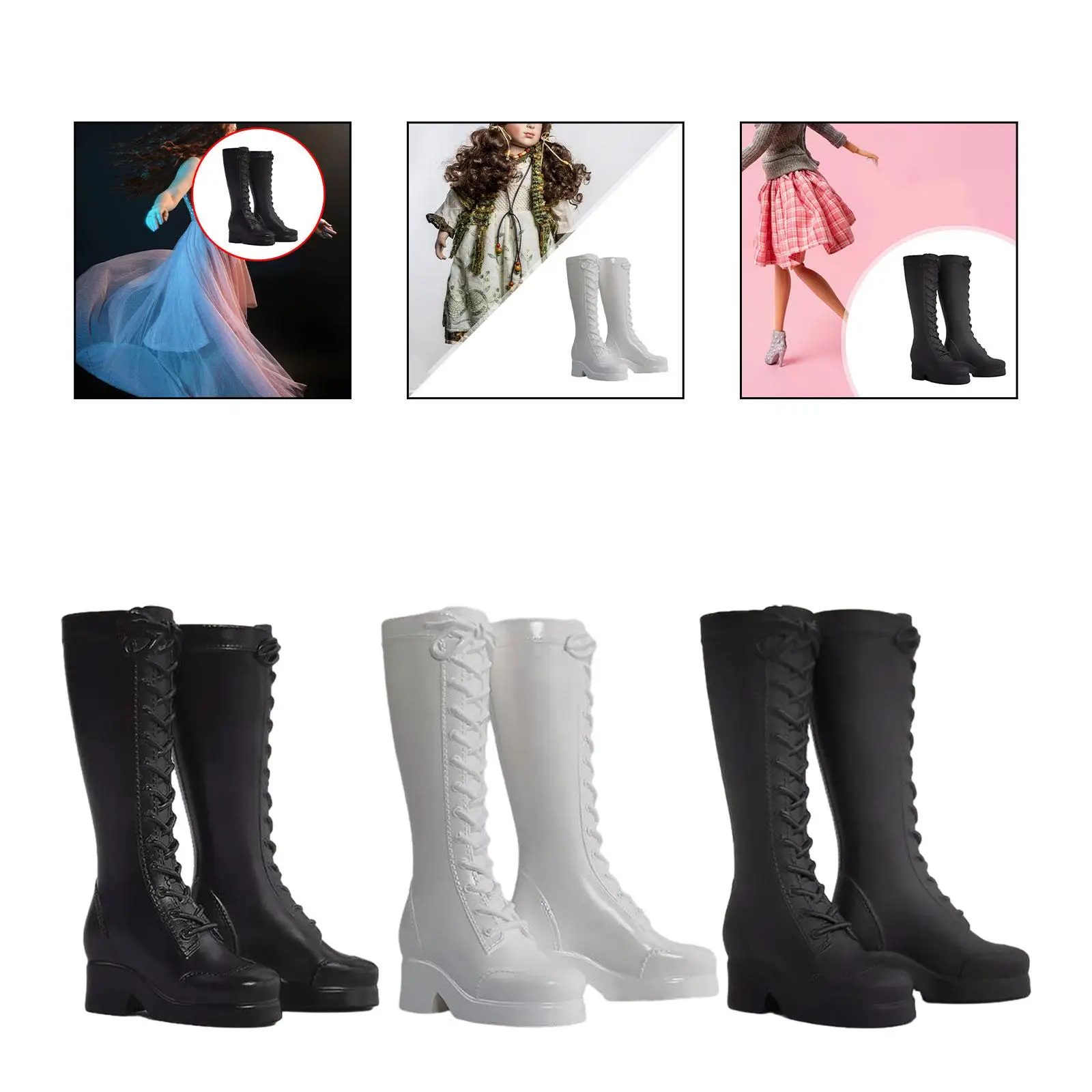 Bottes hautes pour figurines féminines, chaussures robustes, accessoire pour 12 figurines en effet, échelle 1/6