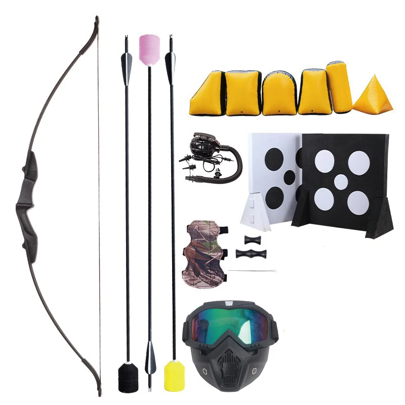 

Factory Price Custom Attack and Defense Arrows for Games Ecurve Bow Split Metal Recurve Bow Compound Bow Set
