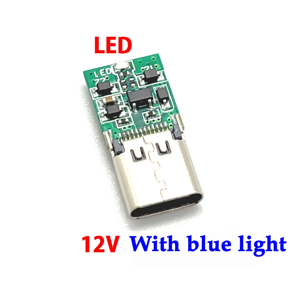 1SZT TYP C USB 24Pin Jack Wtyczka żeńska Złącze spawalnicze Adapter DC 5V 9V12V 15V 20V Złącze spustowe ze światłami LED i chipami — zdjęcie 5
