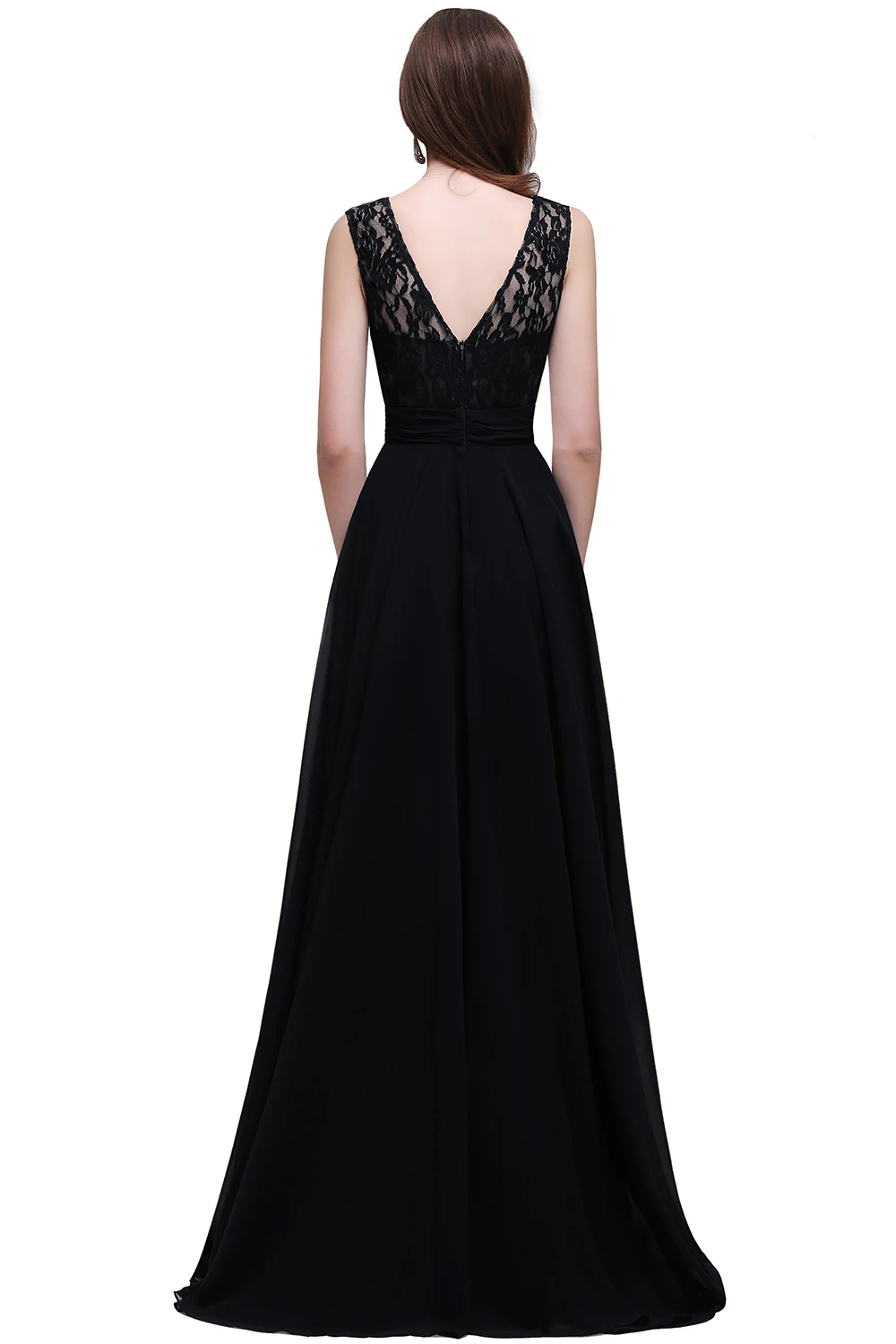 Navy Blue Lace Bridesmaid Dresses For Women With Sexy V Back Long Cheap Wedding Formal Evening Party Prom Gowns Robe De Soiree