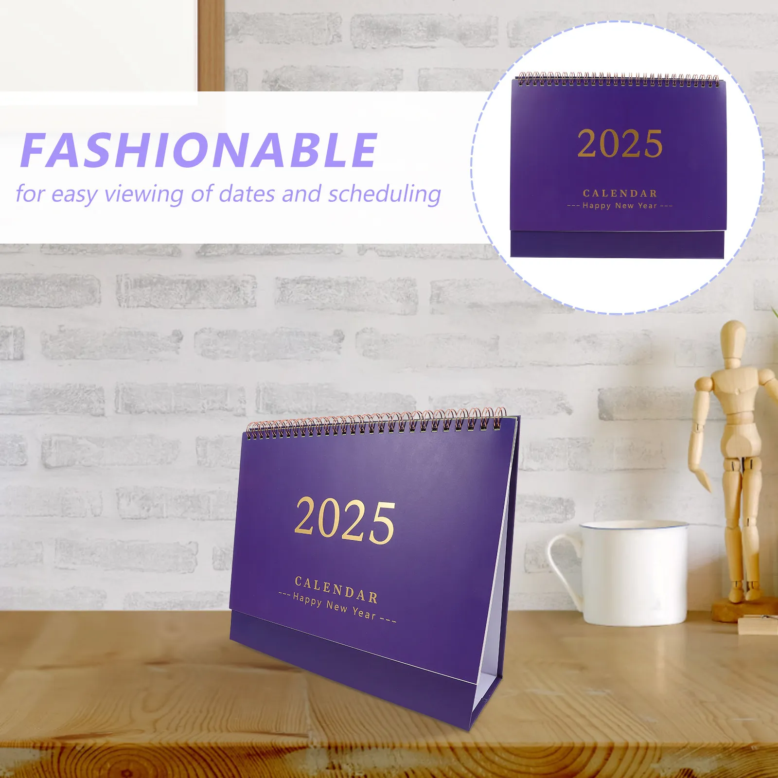 2025 Monthly Standing Flip Calendar for Desk – Fade-Resistant Sturdy Paper, Functional Office & Study Decor