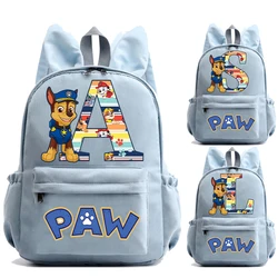 New Paw Patrol School Bag Kawaii bambini zaino Cartoon Letter Printed Schoolbag Cute Kids School Supplies regali di compleanno