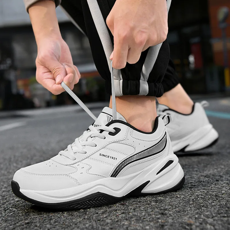 

Running Shoes Thick Sole Versatile Clunky Sneaker for Men Trend Mesh Lace Up Breathable Casual Sports Shoes Increased Soft Soles