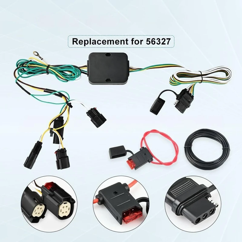Super Sale 4-Pin Trailer Wiring Harness Kit 56327 for Ford F150 F250 F350 Transit 22-23 Transit Cargo Van Passenger Wagon Traile