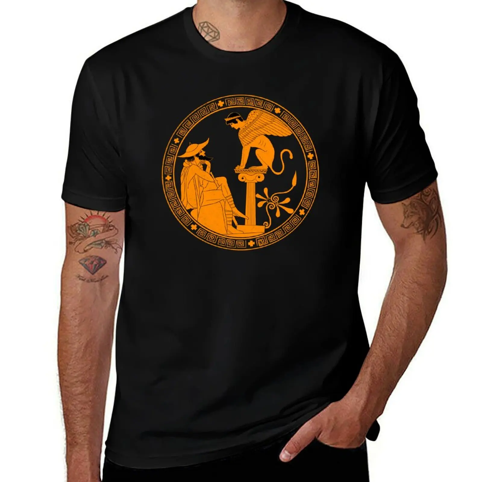 Oedipus and the Sphinx T-Shirt man t shirt cotton graphic t shirts for man cotton t shirt man T-shirt