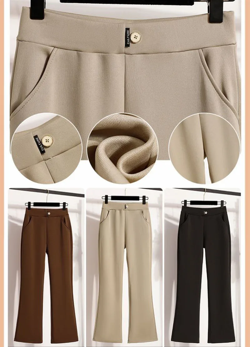 Micro pantalon évasé taille haute pour femme, ample, extensible, élégant, polyvalent, décontracté, 3XL, nouvelle collection printemps automne