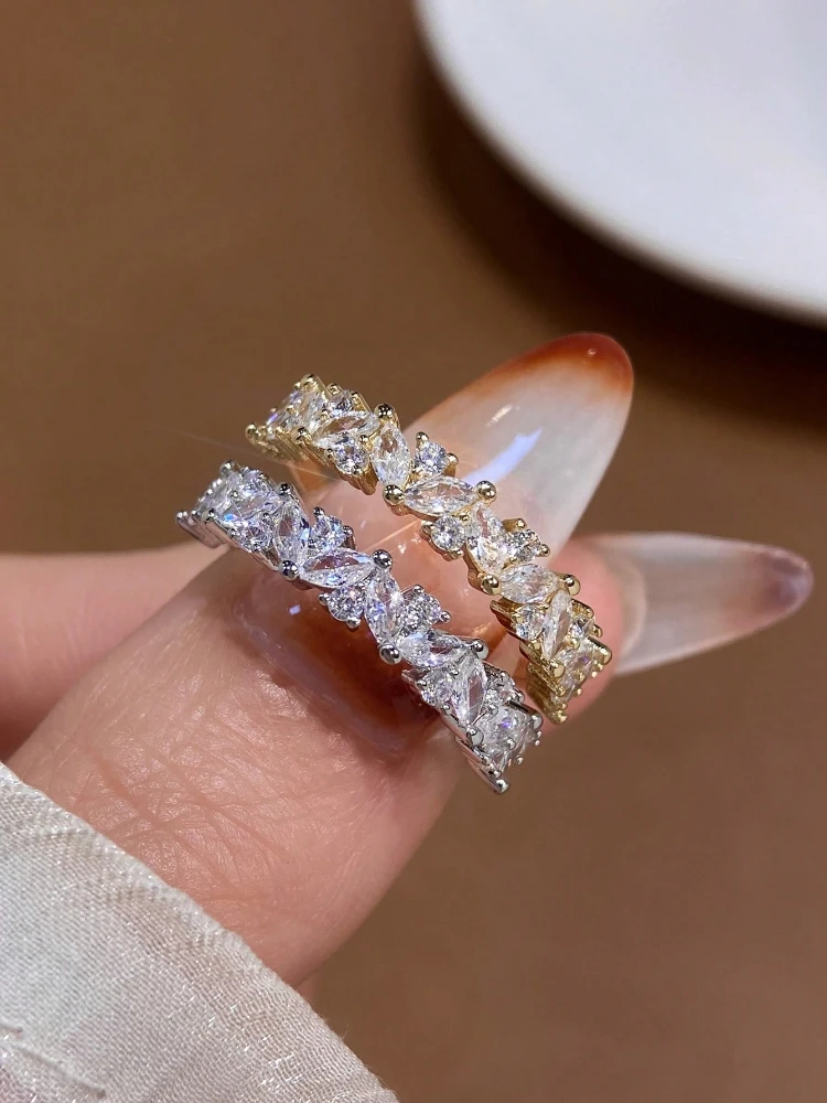 

Блестящее персонализированное кольцо из стерлингового серебра 925 пробы с цирконом Mariquesa для женщин, обручальное свадебное роскошное ювелирное изделие высокого качества