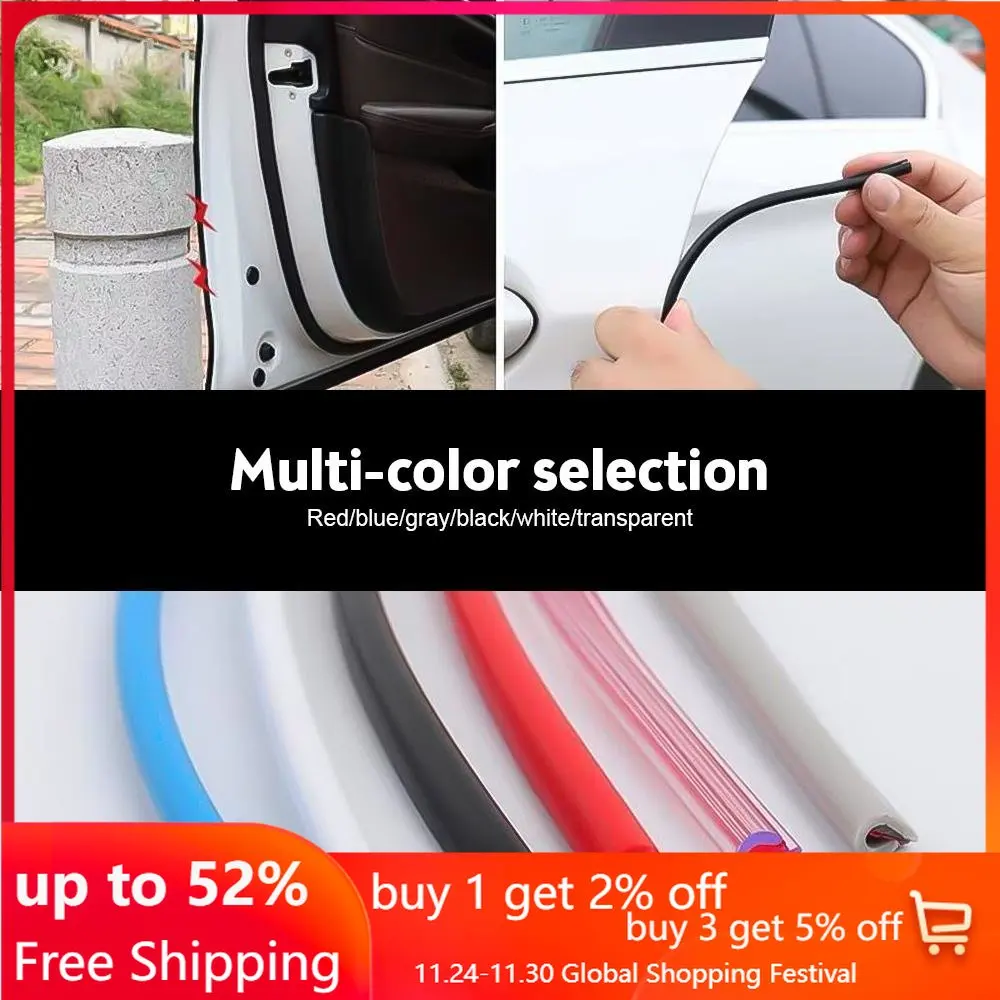 

3/10M Car U Type Car Door Protection Clear Edge Guards Trim Styling Moulding Strip Rubber Scratch Protector Auto Door Universal