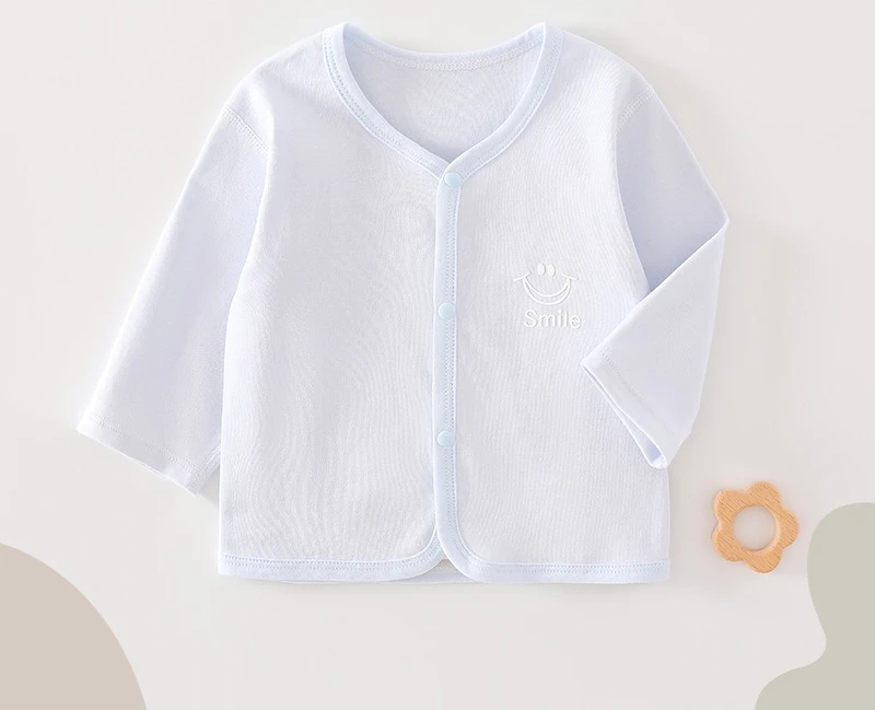 

Single-layer pure cotton sweat-absorbing spring and autumn baby air conditioner small cardigan newborn baby clothes