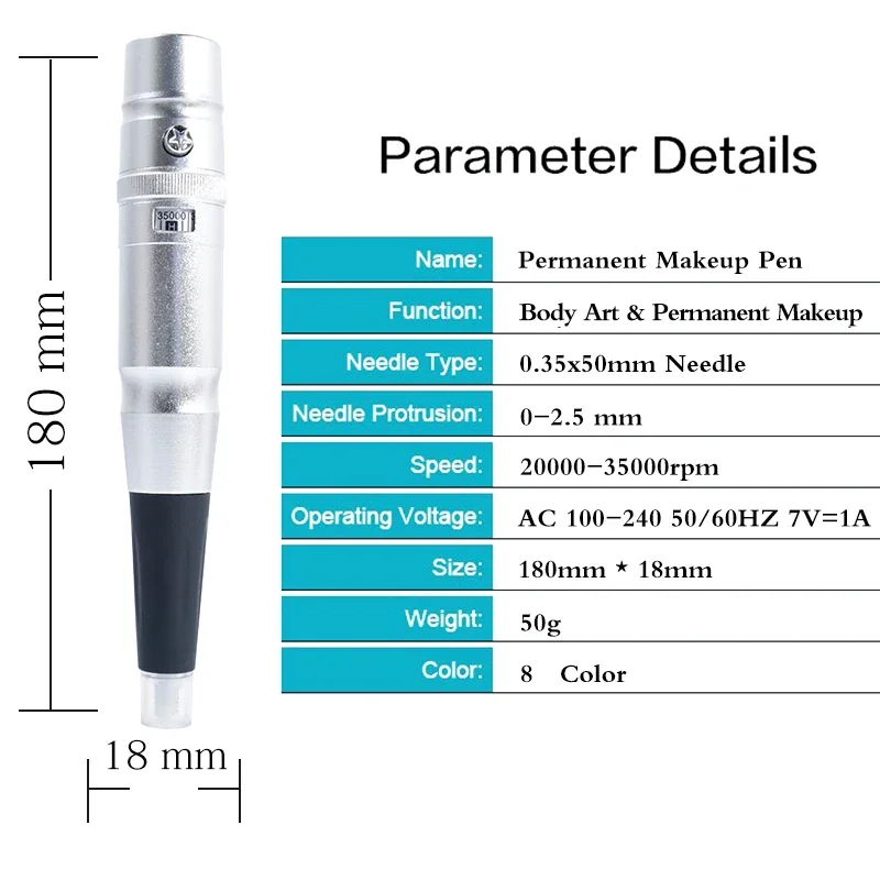 Universal PMU Machine Permanent Makeup Kits, Tattoo Pen for Lip/Eyeliner / Eyebrows Microshading Microblading Tattoo Kits