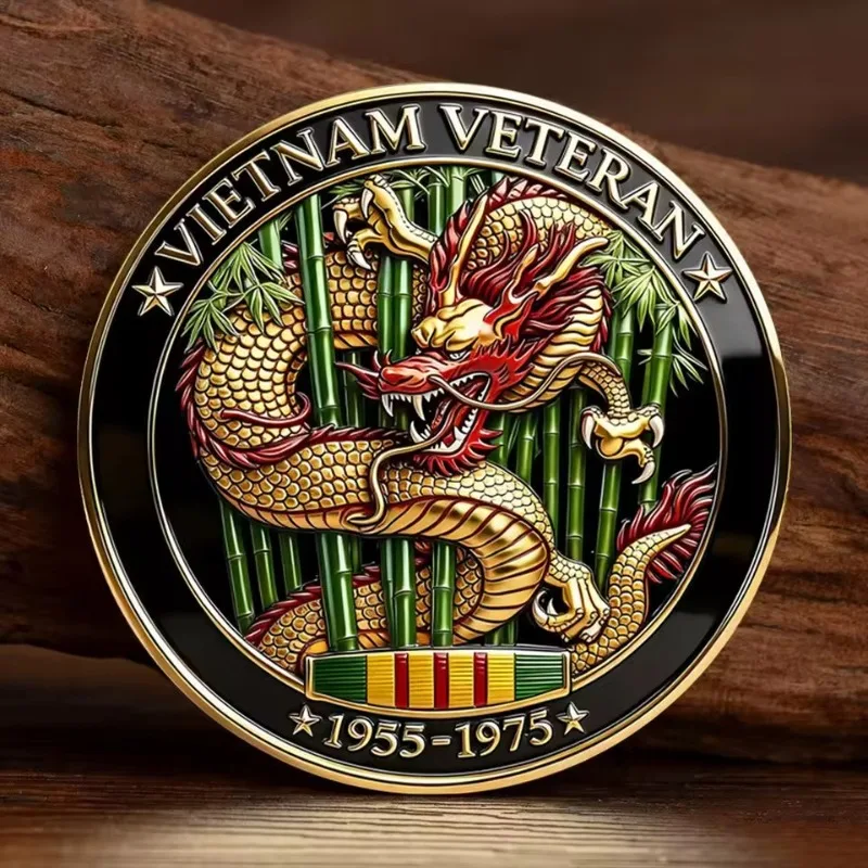 

2D Vietnam War Commemorative Coin American Veterans Challenge Token Metal Brass Plating Shape 9th Infantry Division
