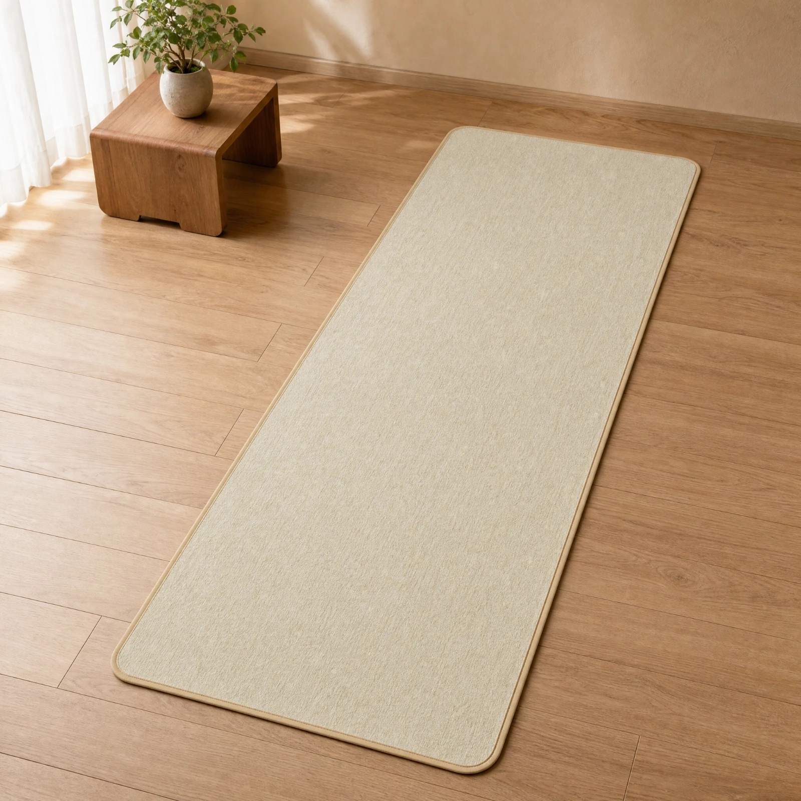 Thickened Linen Prayer Mat with Bound Edge Versatile Rectangular Linen Floor Mat with Rounded Corners Soft for Home Fitness