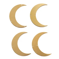 6pcs/lot Raw Brass Moon Crescent Charms Connector For DIY Earrings Necklace Pendant Jewelry Findings Making Accessories