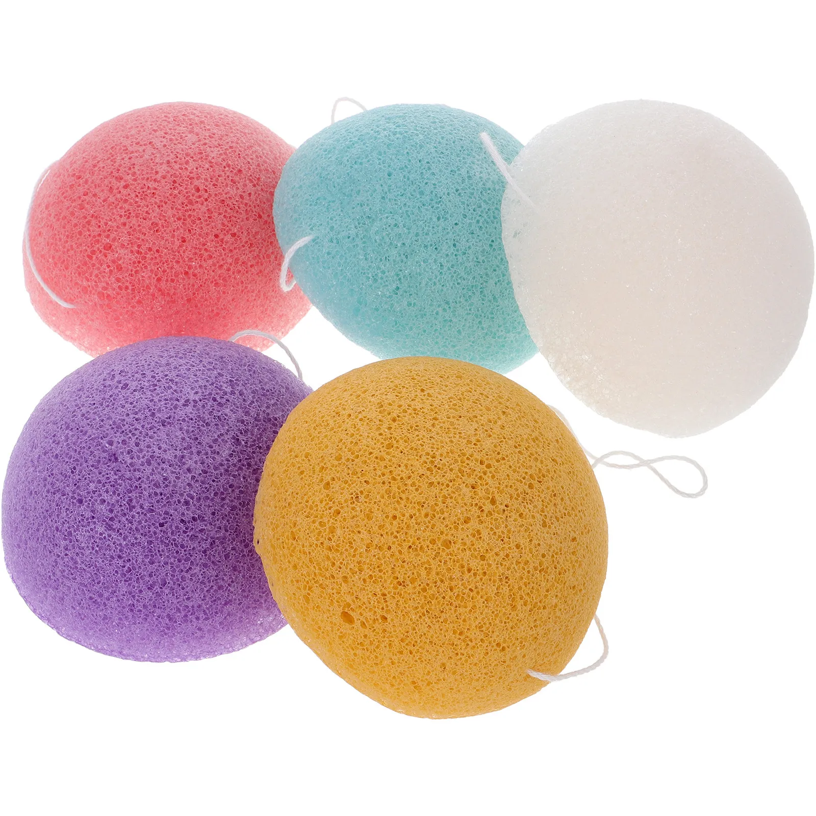 5Pcs Face Cleansing Sponge Gentle Exfoliating Facial Sponge for Deep Cleaning Smooth Radiant Skin Portable Travel Home Use