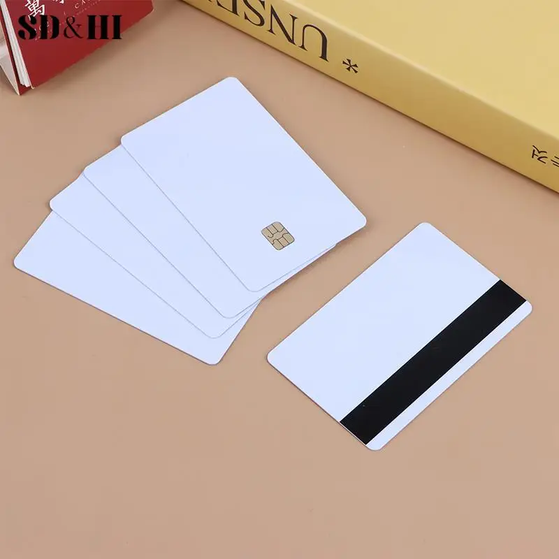 

5 Pcs Sle4442 Chip Blank Smart Card with Magnetic Strip Hico 3 track Inkjet PVC Contact Type Composite IC Card