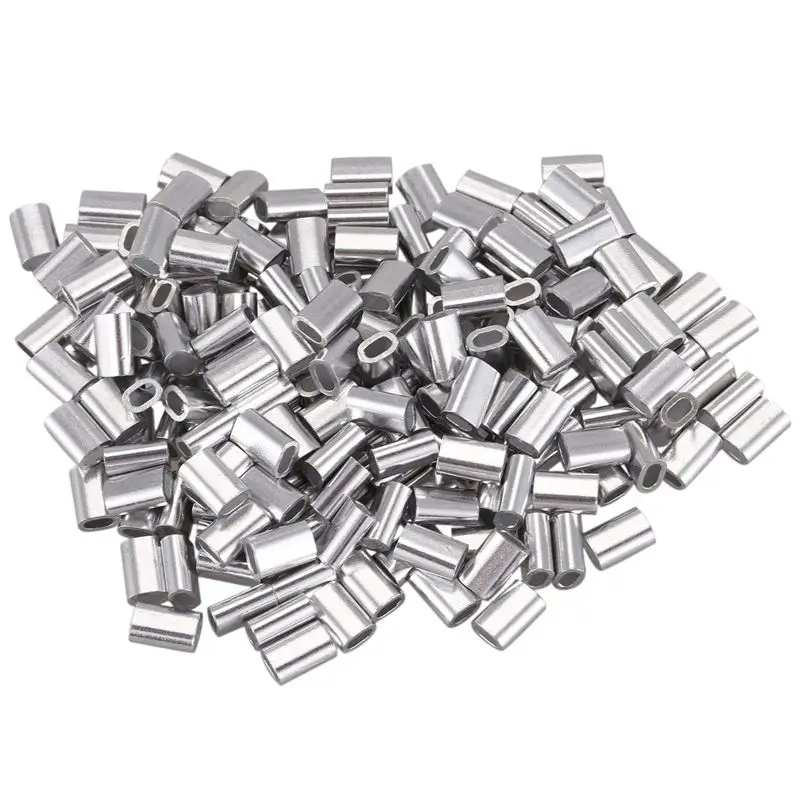 A03Z-M1.5 Wire Rope Aluminum Ferrule Cable Ties Crimp Wire Rope Chuck Aluminum Jacket 2000 Pieces
