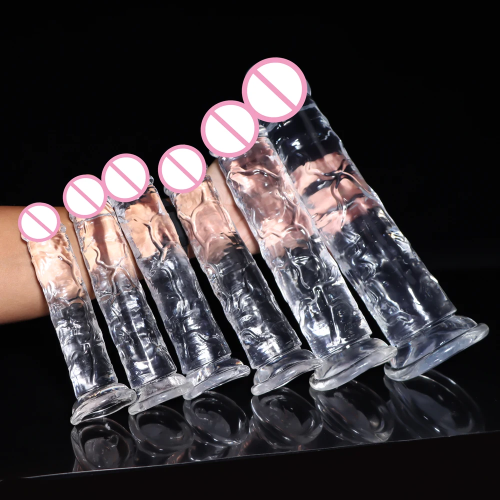 Big Crystal Jelly Realistische Clear Dildo Zuignap Enorme Transparante Penis Lul Anale Product Speeltjes Voor Vrouw Lesbische Volwassen