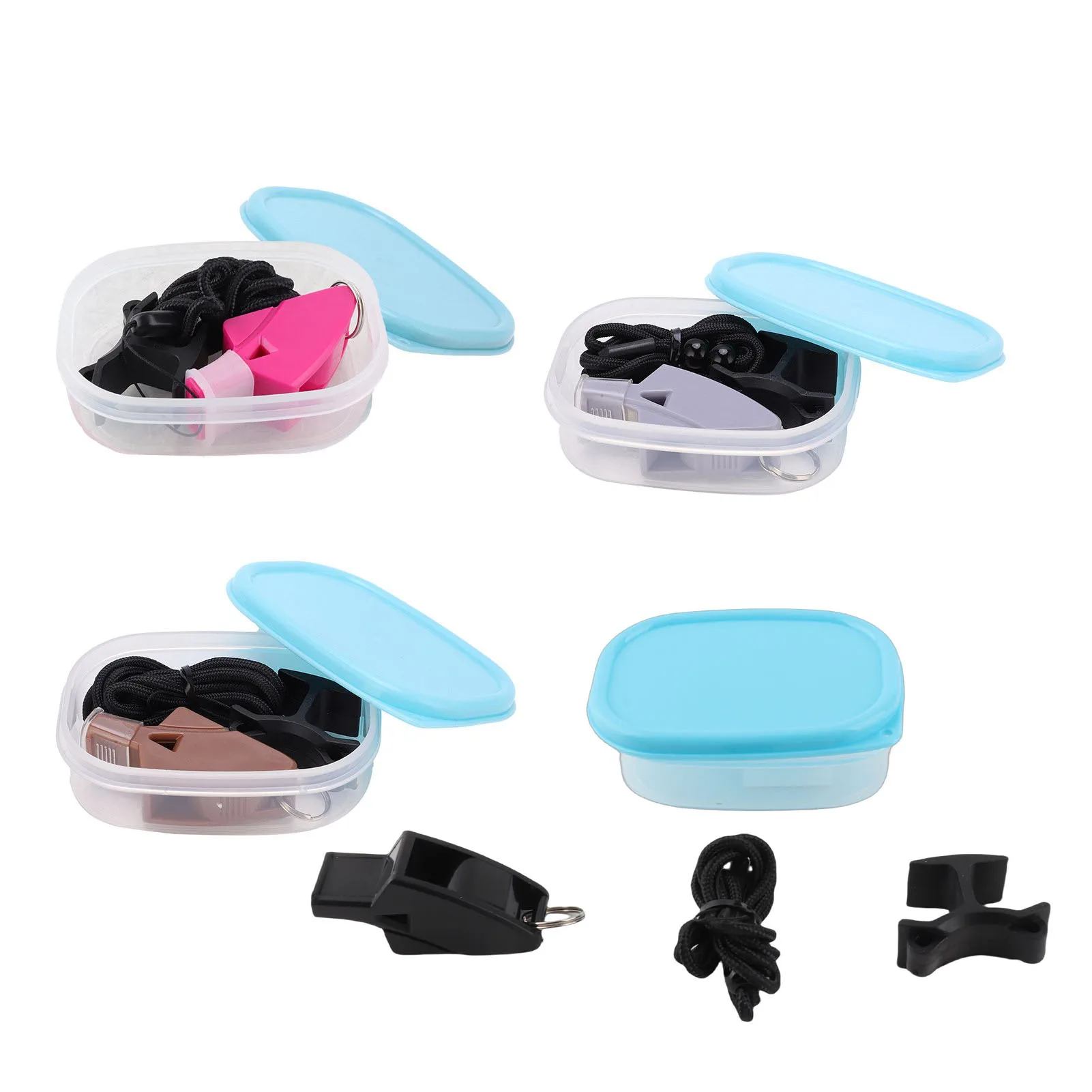 นกหวีดบาสเก็ตบอล นกหวีดแข่งขัน E พร้อมเชือกคล้องและกล่องเก็บของสำหรับโค้ช ผู้ตัดสิน และอุปกรณ์กีฬาสำหรับเด็ก