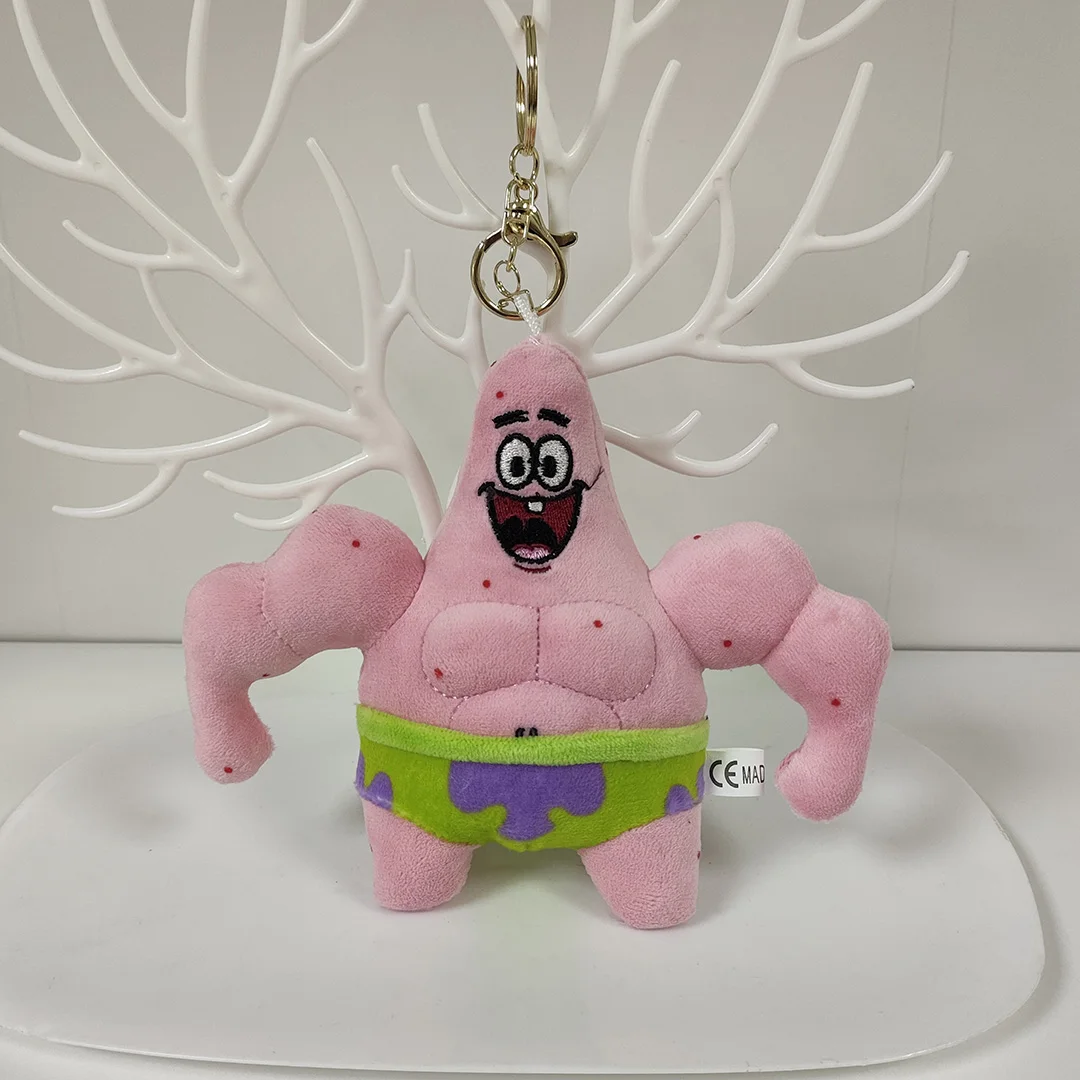Anime SpongeBob Kanciastoporty Patrick Star Kawaii Fitness Seria Brelok Pluszowe Zabawki Wypchane Zabawki Breloczek Prezent Urodzinowy Dla Dzieci
