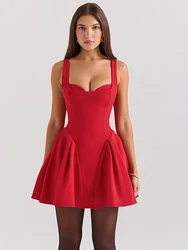 Fantoye Sexy Spaghetti Strap A-line Women Dress Black Backless Evening Dress Female Spring Slim Elegant Party Clubwear Vestidos