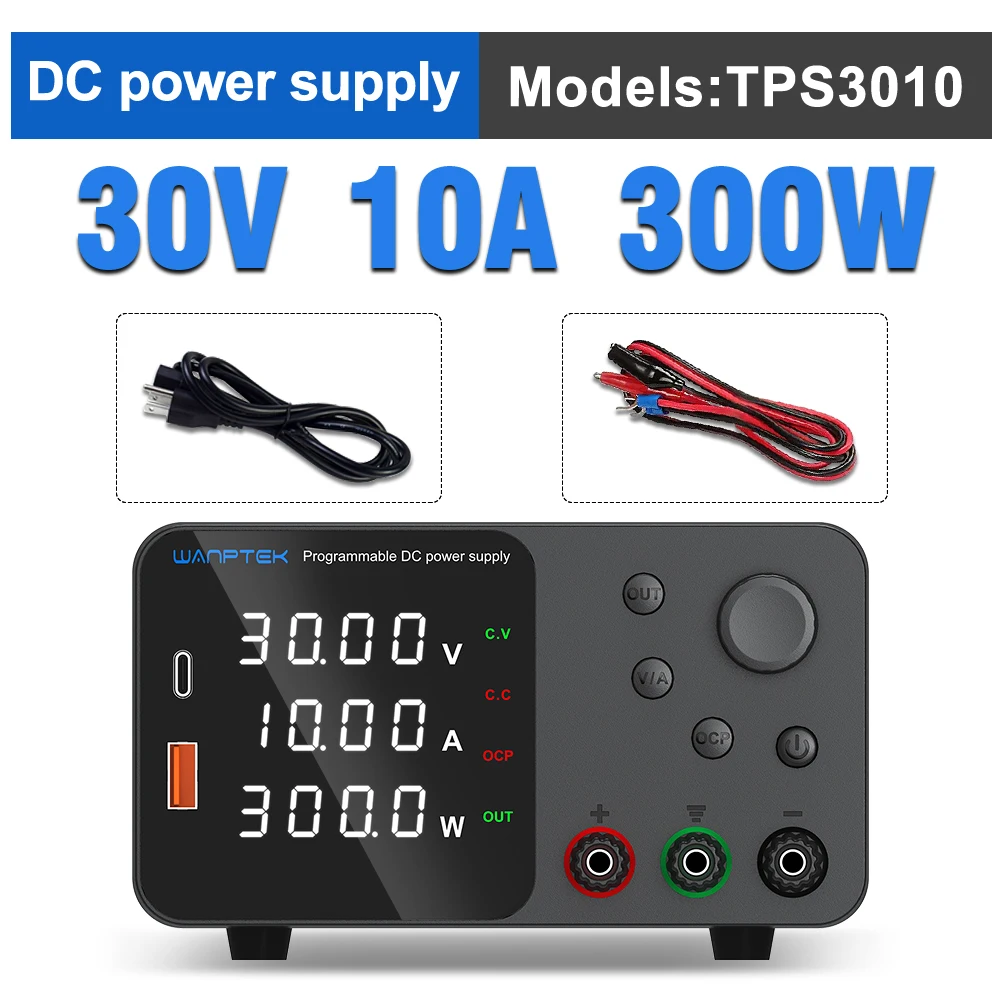 Wanptek 30V 5A 10A DC voeding 60V 5A 120V 3A LED werkbank regelbare laboratoriumvoeding encoder regelunit voor gereedschapsreparatie
