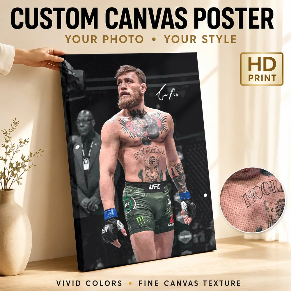 Conor McGregor MMA Fighter Canvas Poster Personalized Sports Portrait Wall Paintings Decoration for Office Gift for Collectors