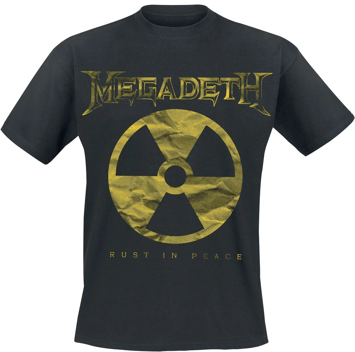 Megadeth Rust in Peace Radiation Symbol Print T Shirt, 100% Cotton Casual Neutral Tee, Thrash Metal Streetwear
