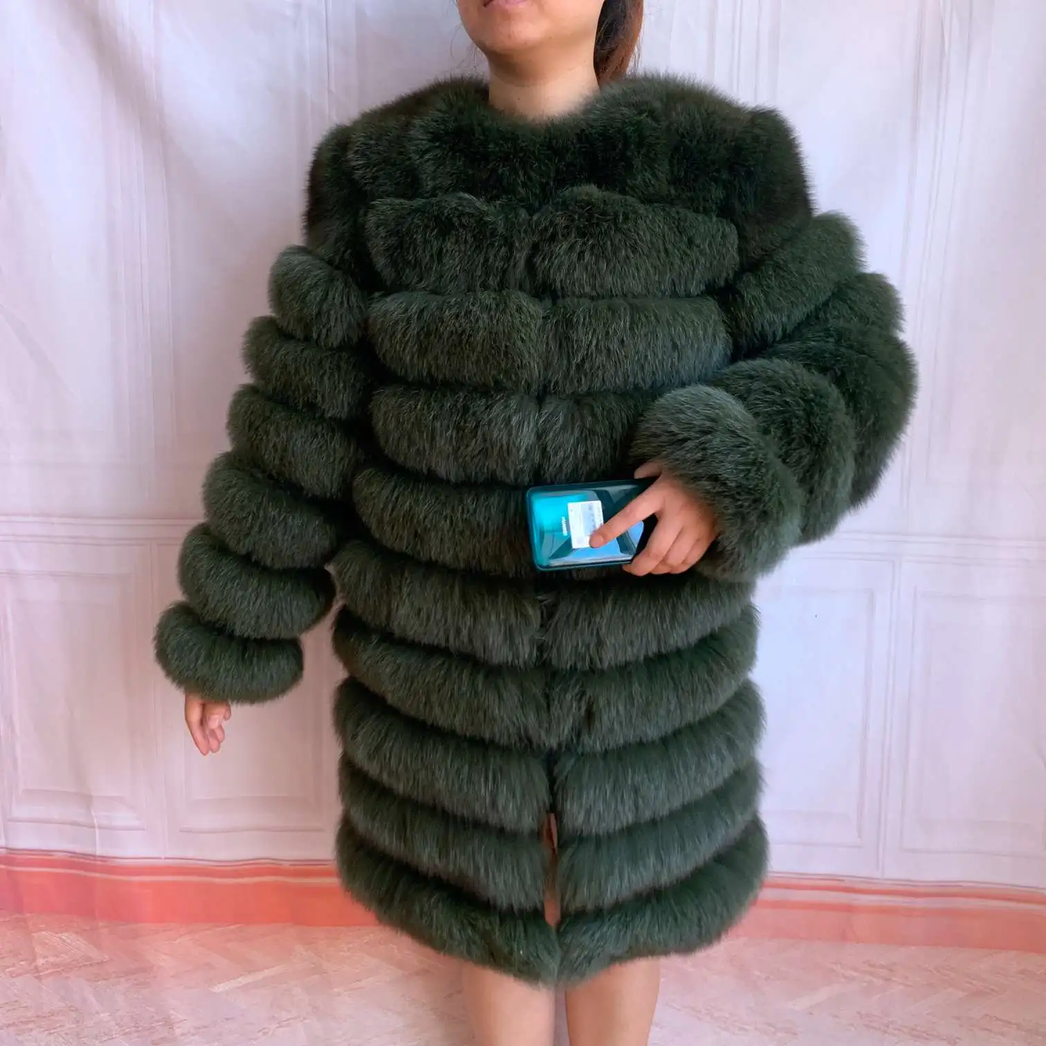 NEW 4in1 Real Fox Fur Long Coat Winter Coat for Women Jackets Vest Winter Outerwear Women Fox Fur Coat High Quality Fur Clothes