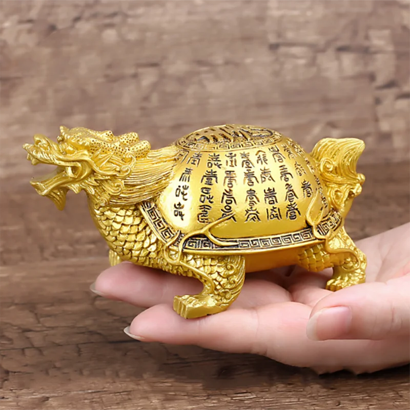 

Resin Baishou Turtle Mascot Decorative Statue - Chinese Characteristic Ornament for Home Room Office Decoration
