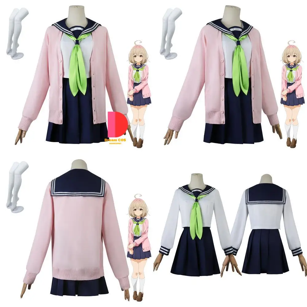 

My Deer Friend Nokotan Cosplay Costume Anime Tanukikoji Kinu Pink School JK Uniform Role Play Ladies Anime Con Halloween Party