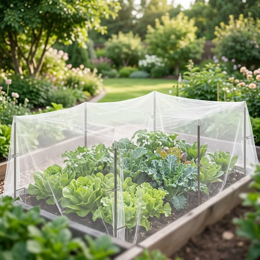 Garden Bed Kit Rust-Resistant Protective Netting Bird Proof Support Poles for Vegetable Planting Outdoor Garden Supplies