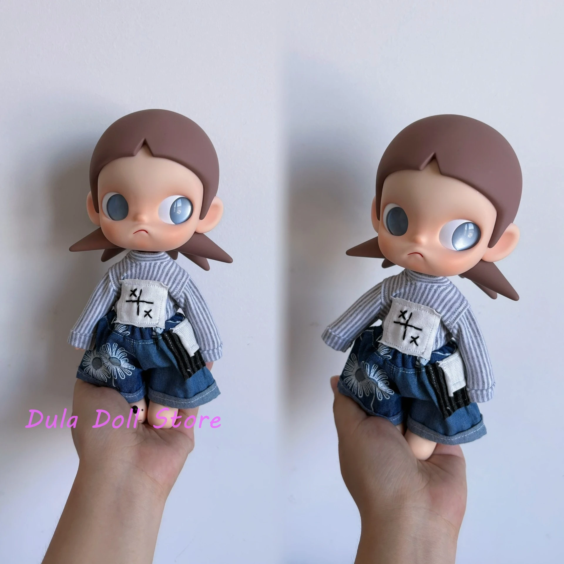 

Dula Doll Clothes Embroidered striped knit shirt and personalized denim shorts for Zsiga Doll