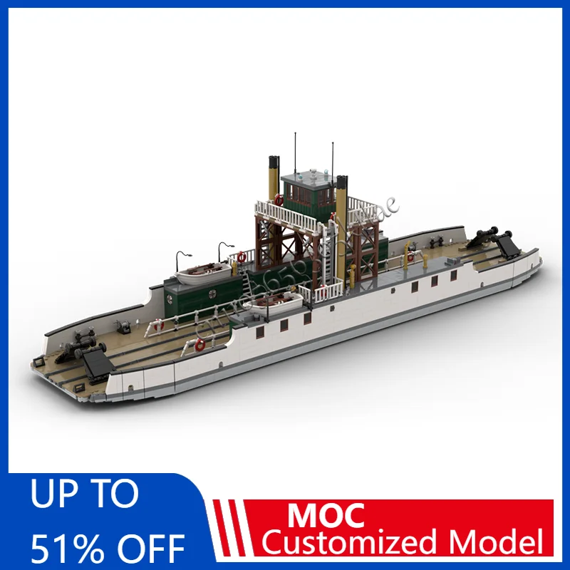 3517 pçs personalizar moc blocos de construção maior ferrovia ferry transporte navio modelo tijolos técnicos diy montagem navios brinquedos presente