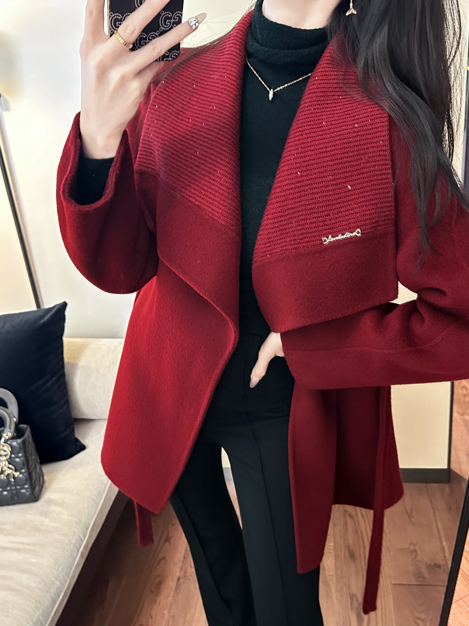 

Женская шерстяная куртка премиум-класса с блестящими пайетками, приталенная, осенне-зимняя верхняя одежда для повседневной носки, стильная, с воротником-стойкой