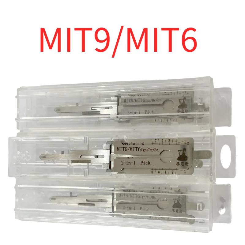 Lishi MIT9 MIT6 2 in 1 Locksmith Tool Lock Pick Decoder Flat Milling for Mitsubishi Models