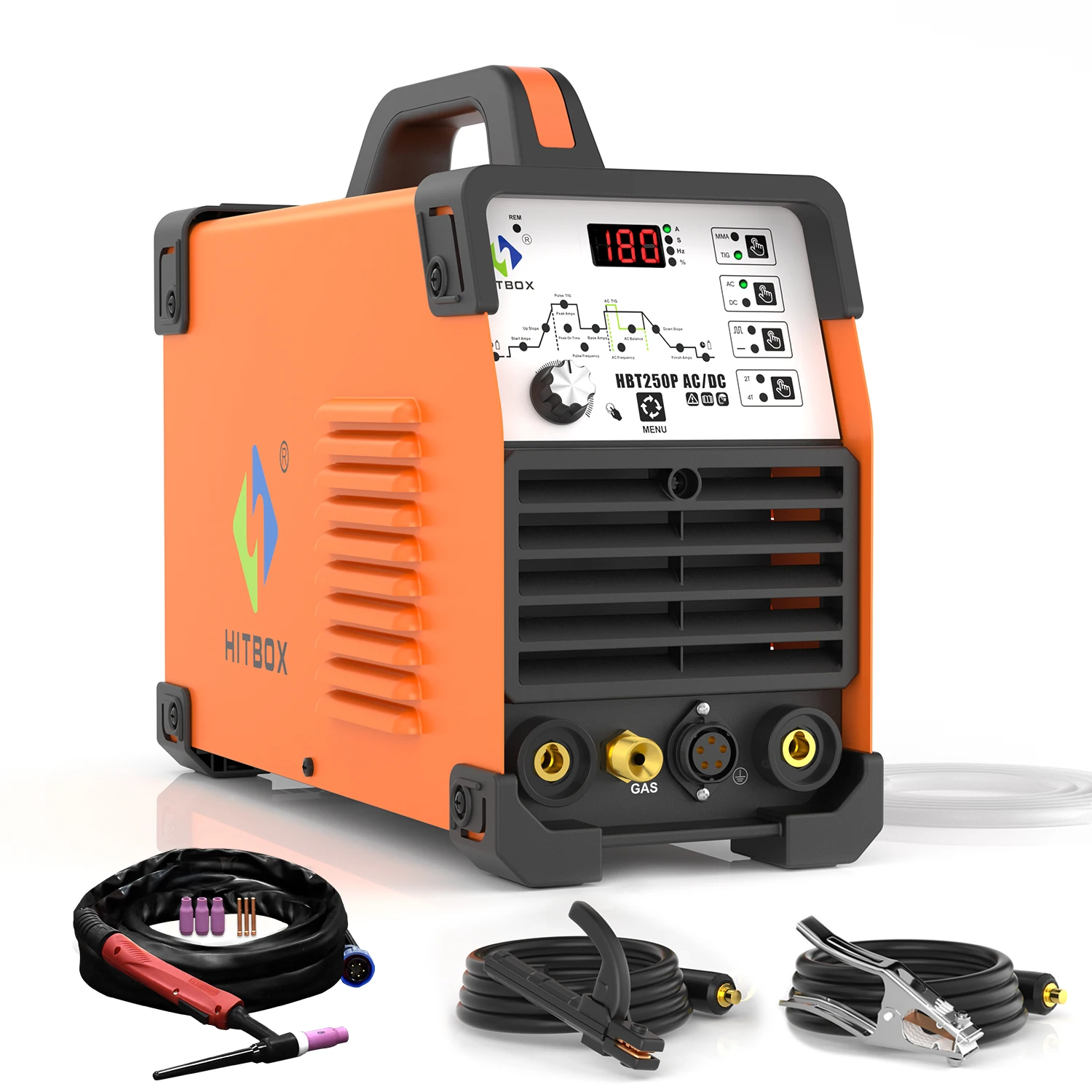 

HTBOX HBT250P AC/DC Aluminum Iron Steel Welding Machine 5in1 AC HF TIG/AC Pulsed TIG/Stick/DC HF TIG/DC Pulsed TIG 220V