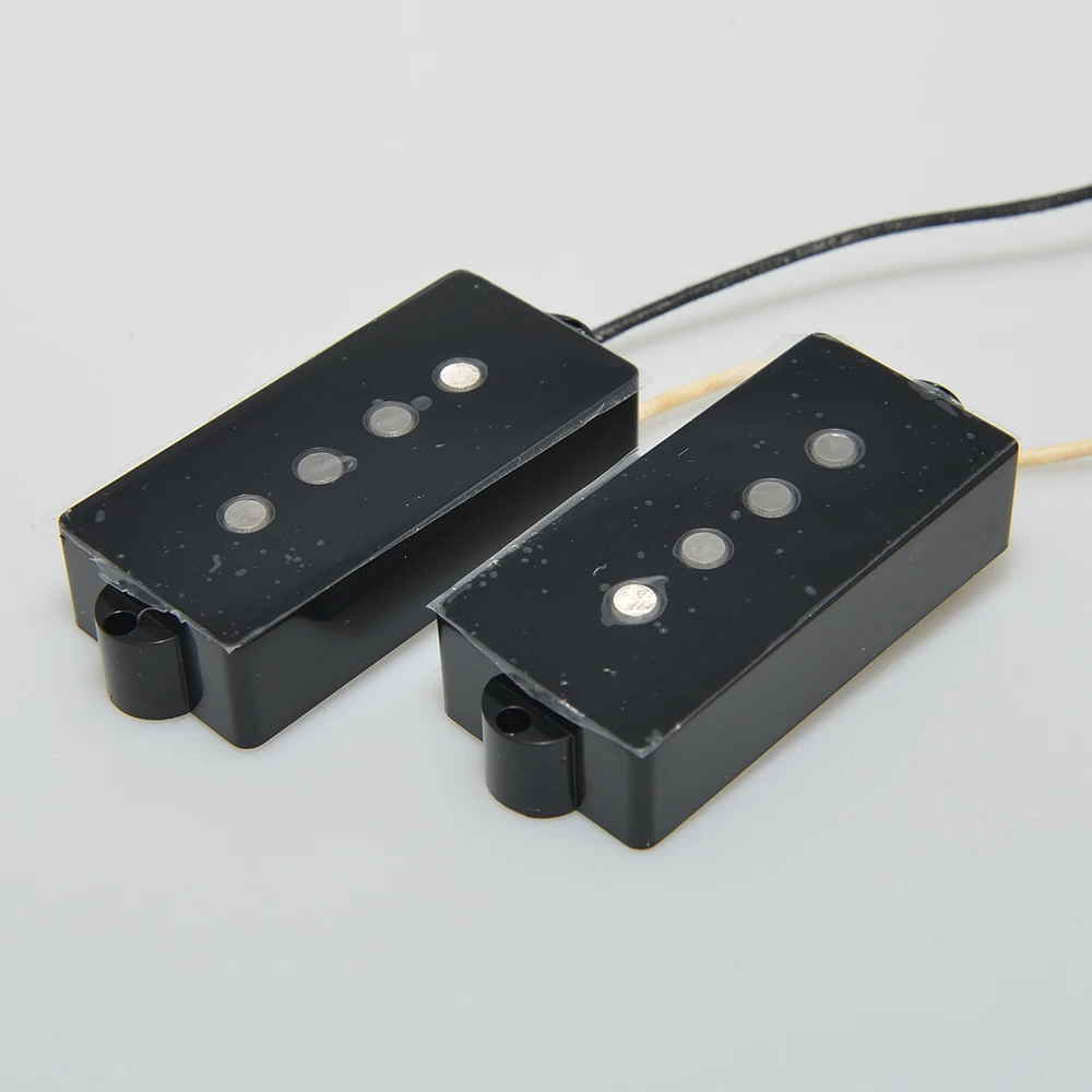 Alnico 5 Bass Pickup Set Black Electric Bass Pickup 11K For 4 String Precision PB Bass