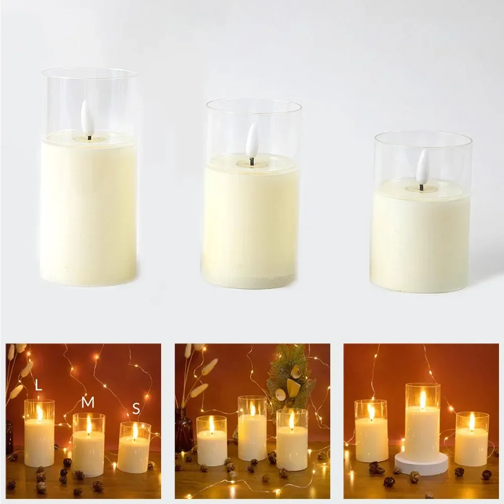 1PCS LED Candle LampFestival Wedding Birthday Party Big Medium Small Cup Model Light Simulation Candlelight Home Decor