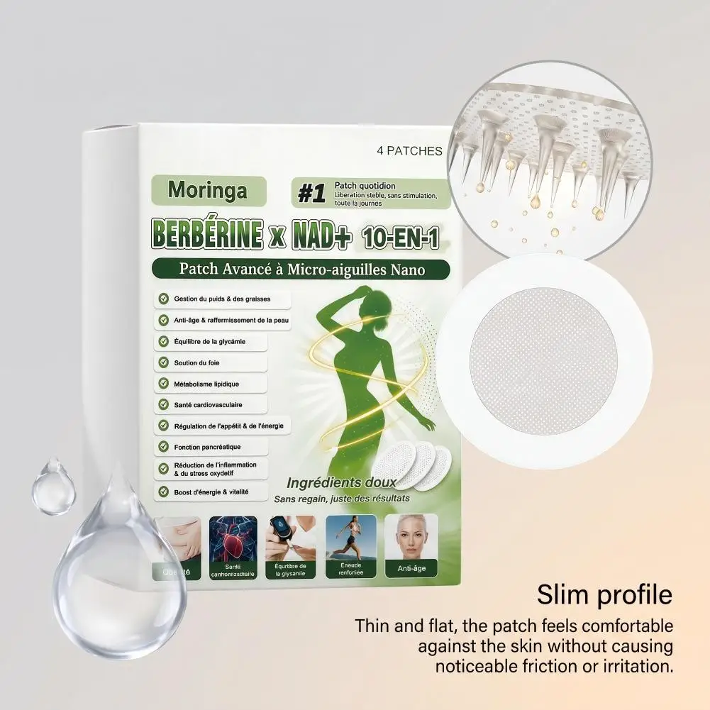 Moringa NAD+ Ultra Thin Body Care Patch Nano Microneedle External Skin Sticker for Women Men Overnight Use