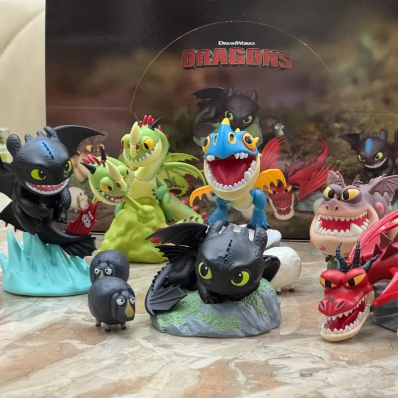 

New Beast Kingdom How To Train Your Dragon Toothless Night Sha Toothless Q-Version Figurine Blind Box Decorative Item Trendy Toy