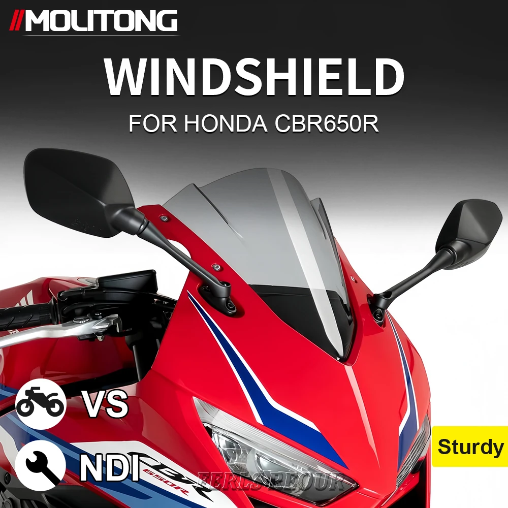 

Sport Front Windscreen for Honda CBR650R 2019-2025 - Aerodynamic Windshield Wind Deflector, Improves High-Speed Protection