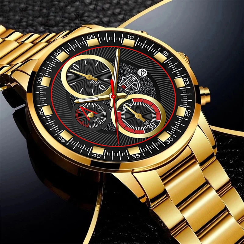 

reloj hombre Fashion Mens Sports Watches for Men Stainless Steel Quartz Wristwatch Man Luxury Business Casual Leather Watch