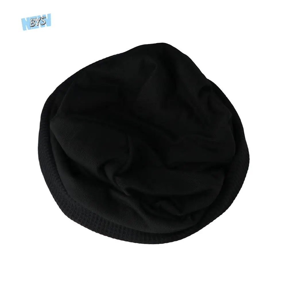 

Breathable Thin Solid Color Men Hip Hop Autumn Winter Pile Cap Turban Hat Beanie Hat Striped Bonnets