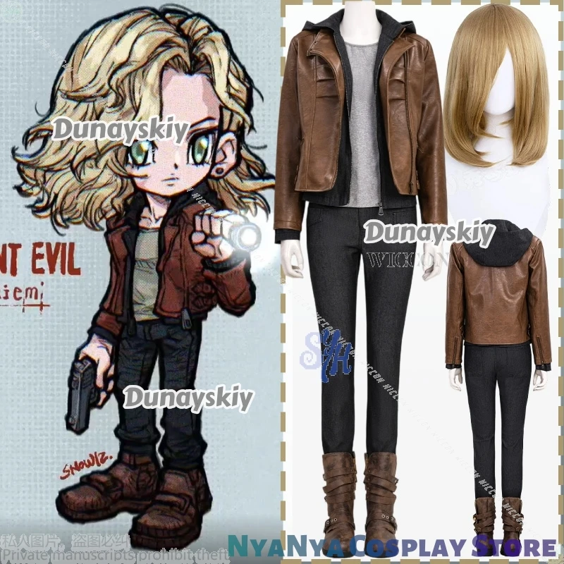 Grace Cosplay juego de terror 9 Anime ssipantalones Punk del desierto zapatos Y2K uniforme de moda Retro pelucas actividad de fiesta de Halloween Cos