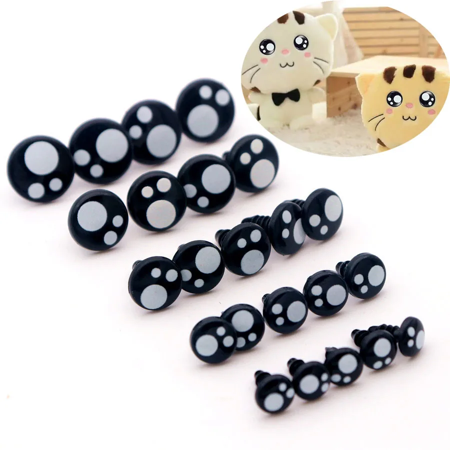 50 Stück Sicherheitsaugen Amigurumi-Augen mit Unterlegscheiben, schwarze Häkelsaugen, 8–16 mm, für Puppenherstellung, DIY, Tiere, Nähen, Bastelzubehör